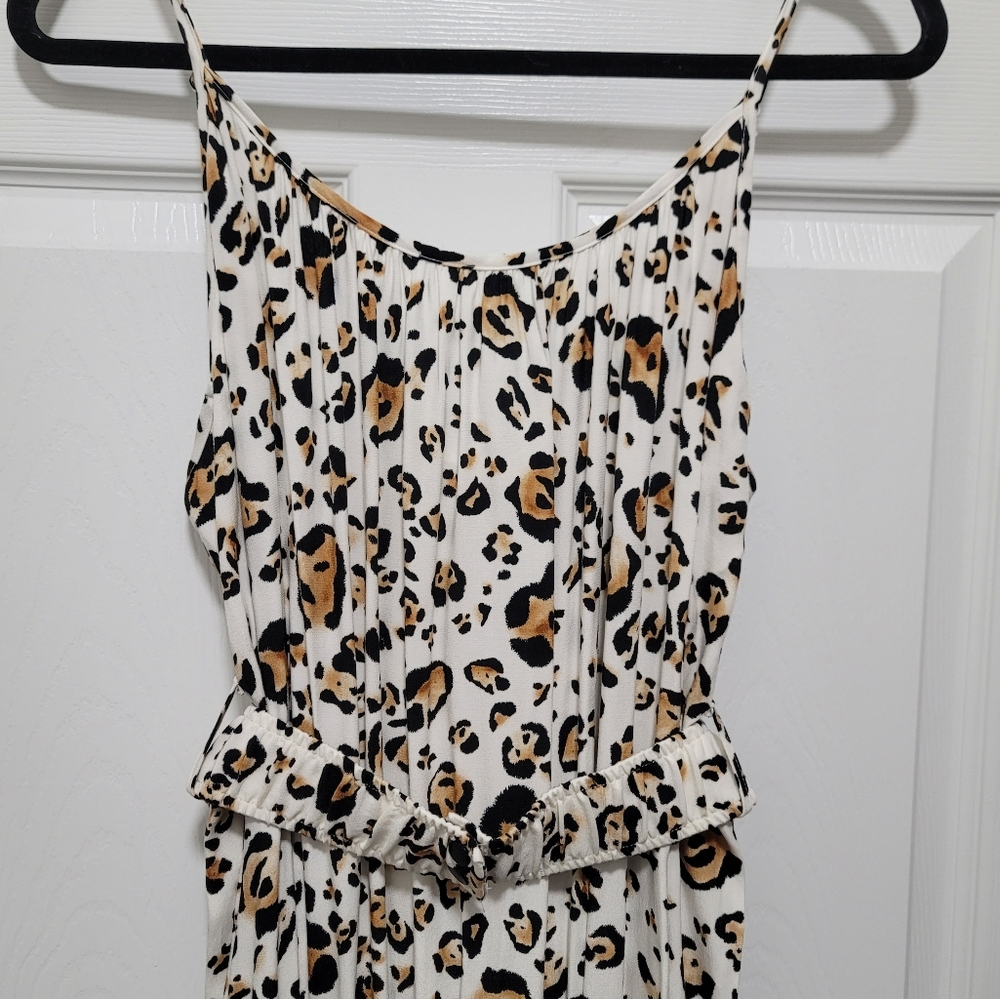 Corey Lynn Calter Arabella Midi Sundress Leopard Print Sleeveless Spaghetti Stra - Picture 3 of 10